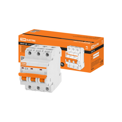 Авт. выкл.ВА47-29 3Р 4А 4,5кА х-ка С TDM