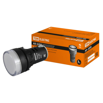 Лампа AD-22DS(LED)матрица d22мм белый 230В TDM