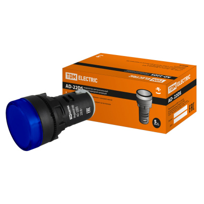 Лампа AD-22DS(LED)матрица d22мм синий 230В TDM