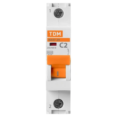 Авт. выкл.ВА47-29 1Р 2А 4,5кА х-ка С TDM