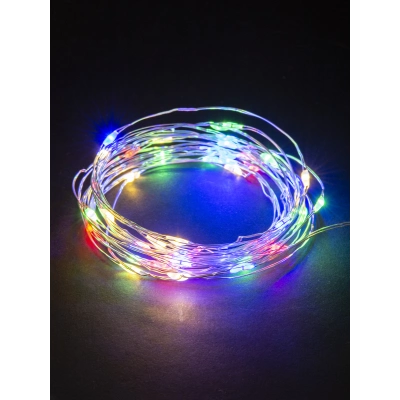 Гирлянда светодиодная "Роса20" 20LED, 2м, многоцвет., 2хCR2032 , TDM