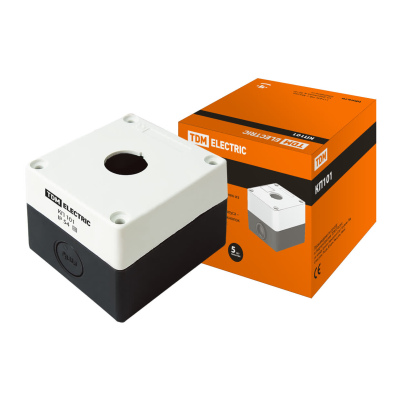 Корпус КП101 для кнопок, 1 место, белый IP54 TDM