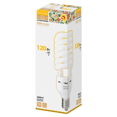 Лампа люминесцентная НЛ-HS-120 Вт-4000 К–Е40