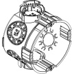 Подрозетник UG 46-GS одиночный, 650°С, O64мм, h=46мм, для спл стен, с винтами, черный, полипропилен