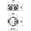 Подрозетник UG 46-GS одиночный, 650°С, O64мм, h=46мм, для спл стен, с винтами, черный, полипропилен