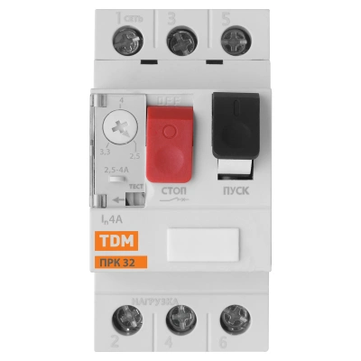 Пускатель ПРК32-4 In=4A Ir=2,5-4A Ue 660В TDM