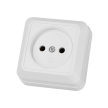 Розетка 2П открытой установки IP20 10А, белая "Ладога" TDM