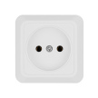 Розетка 2П открытой установки IP20 10А, белая "Ладога" TDM