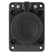 Розетка настенная с заглушкой каучук, 2Р+РЕ, 16А, 250В, IP44, черная TDM