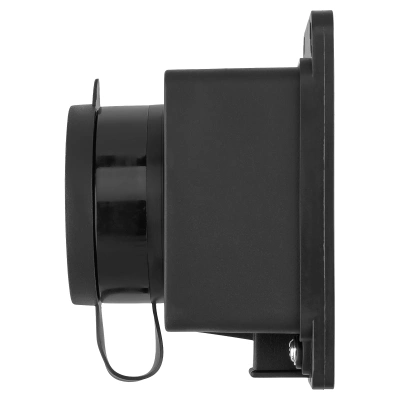 Розетка настенная с заглушкой каучук, 2Р+РЕ, 16А, 250В, IP44, черная TDM