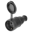 Розетка переносная с заглушкой каучук, 2Р+РЕ, 16А, 250В, IP44, черная TDM