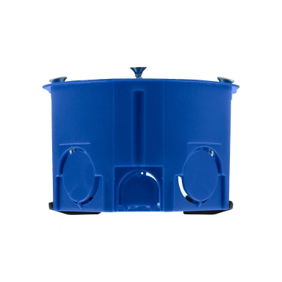Установочная коробка СП D68х45мм, саморезы, пл. лапки, синяя, IP20, TDM