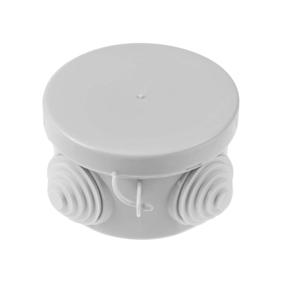 Распаячная коробка ОП D65х40 мм, крышка, IP54, 4 вх., HF, серая TDM