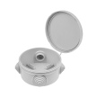 Распаячная коробка ОП D85х40 мм, крышка, IP54, 4 вх., HF, серая TDM
