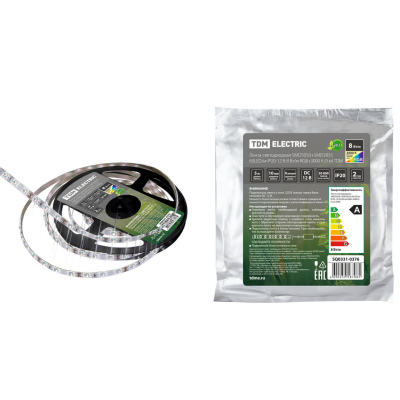Лента светодиодная SMD5050+SMD2835 60LED/м-IP20-12 В-8 Вт/м-RGB+3000 К (5 м) TDM